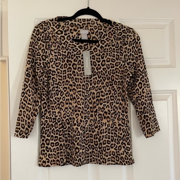Chico's Tops - NWT Chicos leopard print top Sz 00